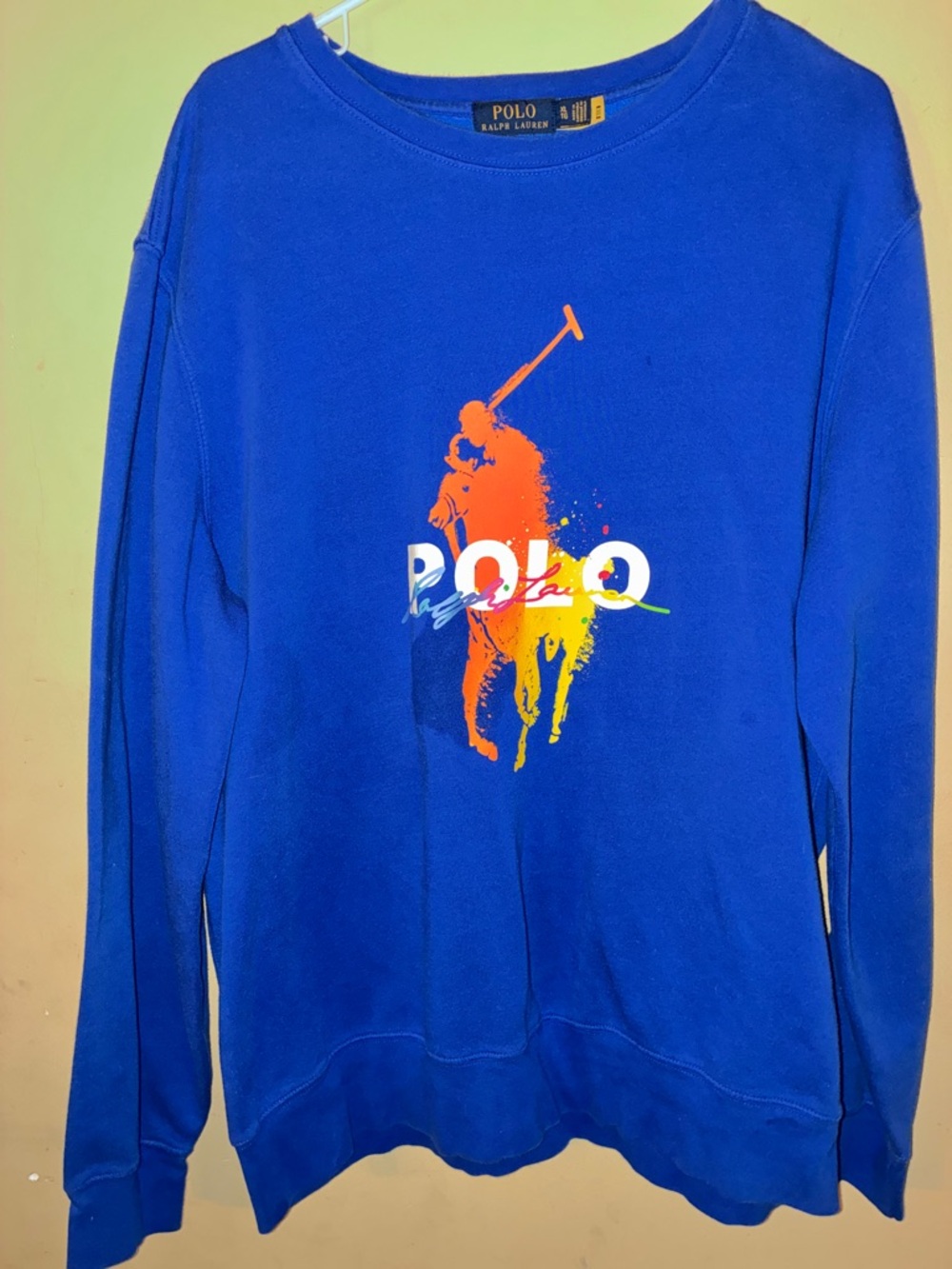 Polo by Ralph Lauren Royal Blue Crewneck with Multicolor Polo Logo